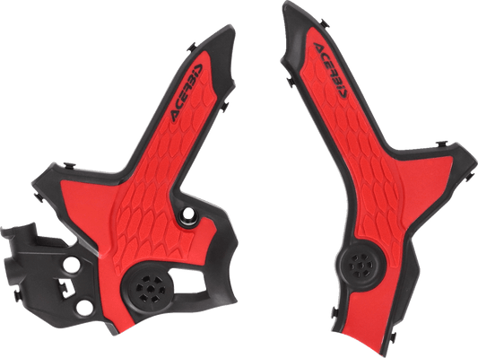 Acerbis 2979621042 X-Grip Frame Guards in Black/Red for 2021-2024 Honda CRF300L/ABS