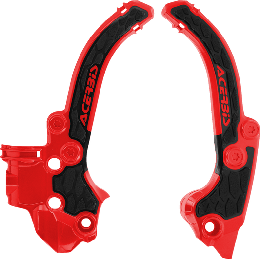 Acerbis 2985911018 X-Grip Frame Guards in Black/Red for KTM 50 SX / TC50
