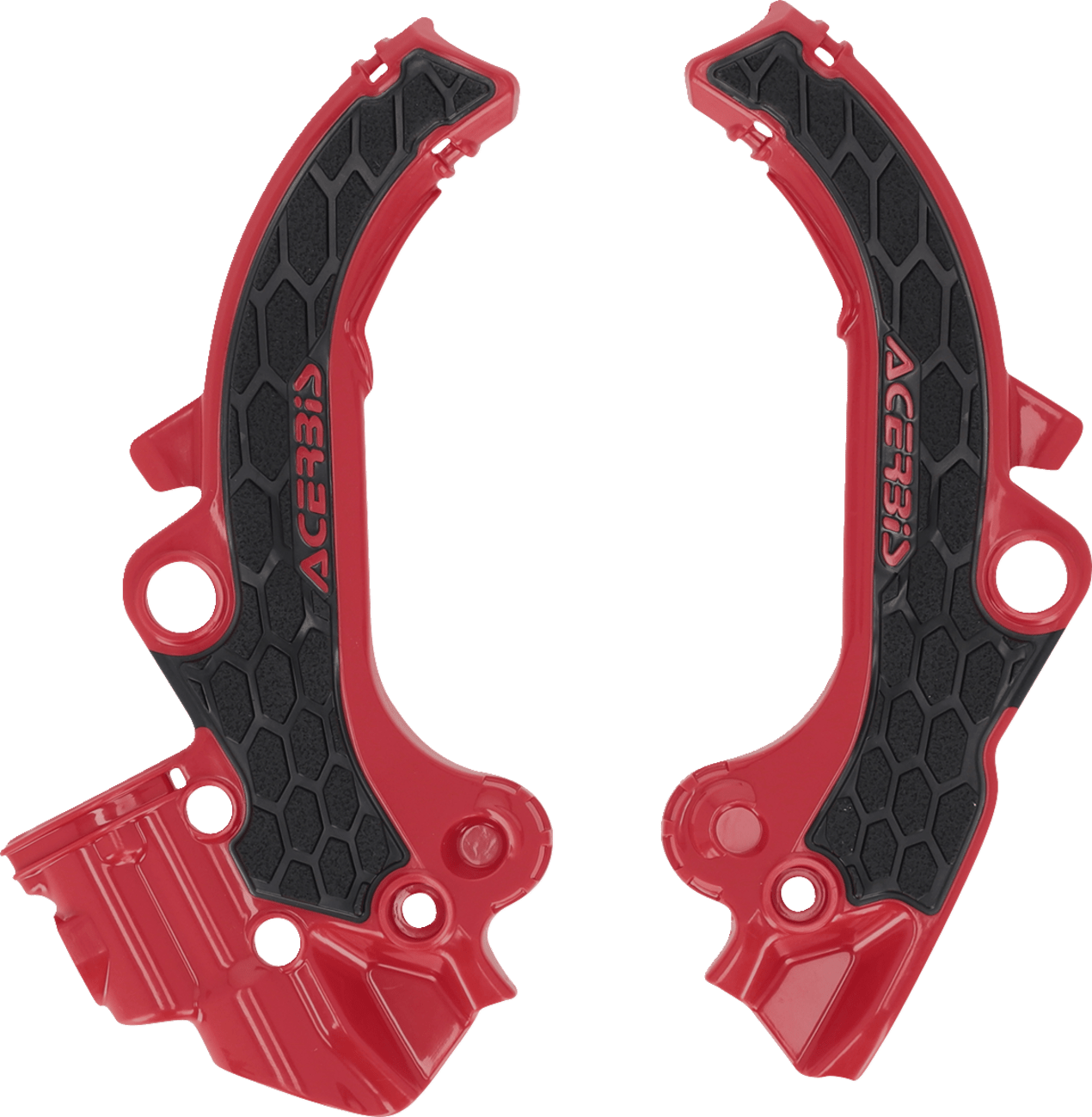 Acerbis 2985891018 X-Grip Frame Guards in Black/Red for KTM 65 SX / TC65