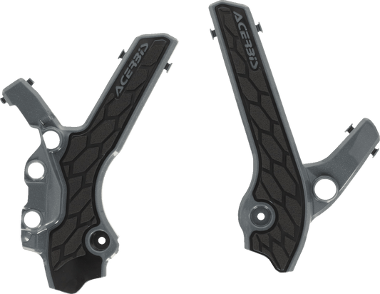 Acerbis 2983341019 X-Grip Frame Guards in Gray/Black for 2000-2023 Suzuki DR-Z400S/SM