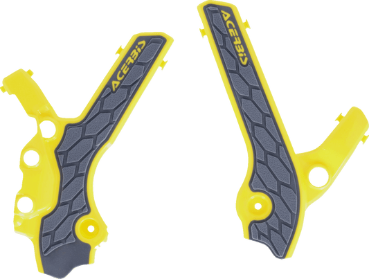 Acerbis 2983341120 X-Grip Frame Guards in Gray/Yellow for 2000-2023 Suzuki DR-Z400S/SM