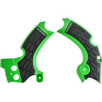 Acerbis X - Grip Frame Guards - Silver/Black or Green/Black - 2015 - 2020 Kawasaki KX250 - Moto - House MX