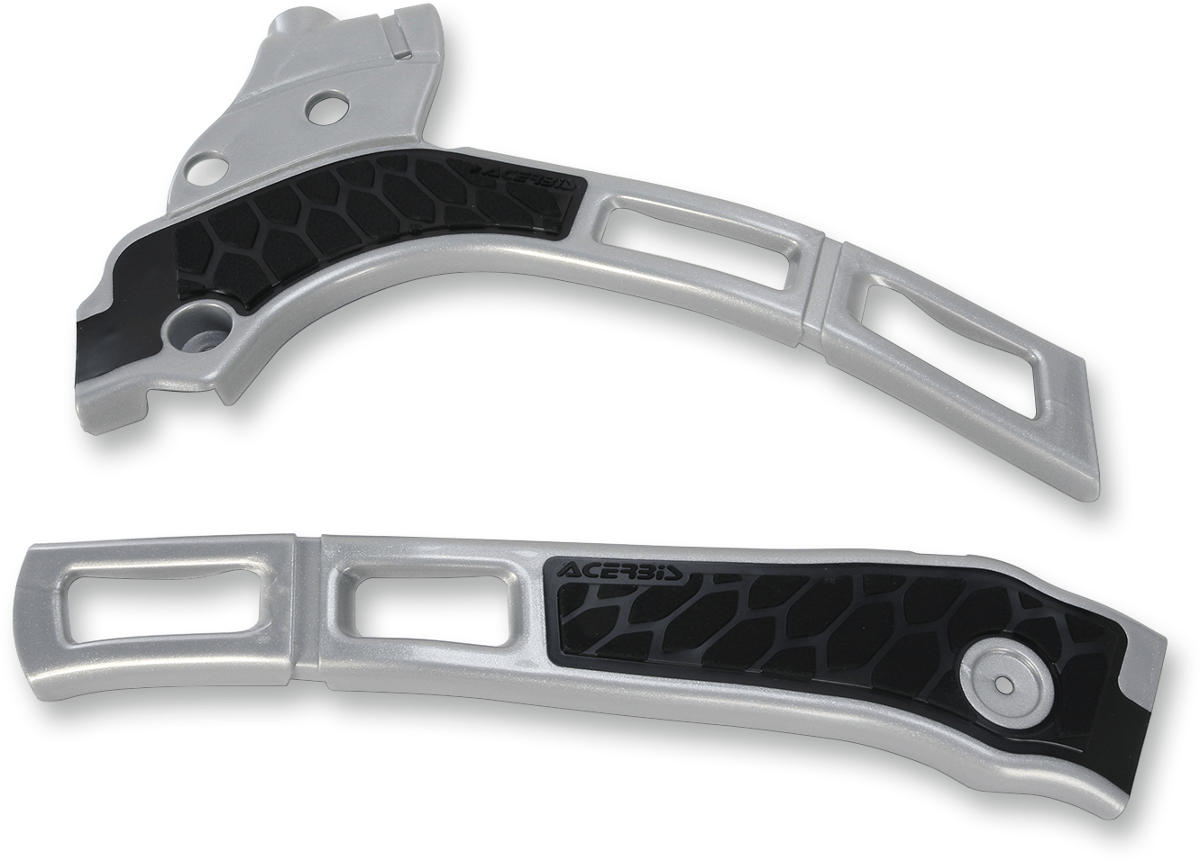 Acerbis 2464741015 X-Grip Frame Guards in Silver/Black for Yamaha YZ125 and YZ250