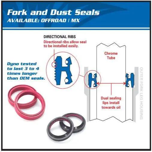 All Balls Racing Fork and Dust Seal Kit 56 - 121 Kawasaki KX100/KX85 01 - 17 - Moto - House MX