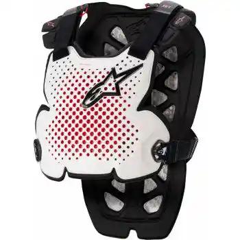 Alpinestars A - 1 Pro Chest Guard - White/Black/Red - Lightweight Men’s Adult Chest Protection - Moto - House MX