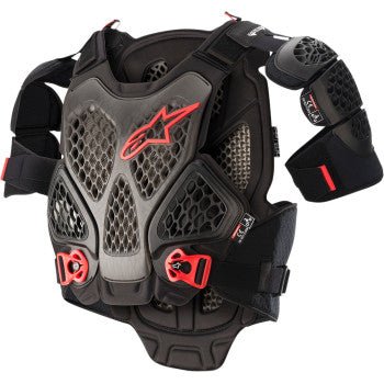 Alpinestars A - 6 Chest Protector/Roost Guard - Adult Black/Red - Moto - House MX