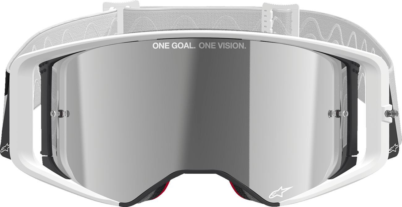 Alpinestars GOGGLES Supertech Goggle with Silver Mirror Lens - White Frame - 5100325 - 2055 - Moto - House MX