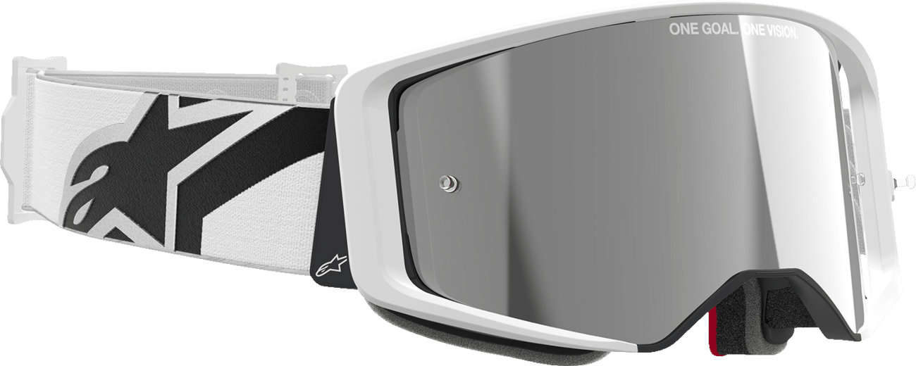 Alpinestars GOGGLES Supertech Goggle with Silver Mirror Lens - White Frame - 5100325 - 2055 - Moto - House MX