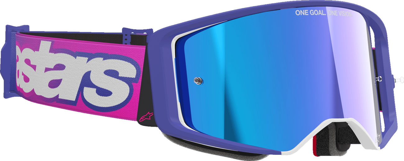 Alpinestars GOGGLES Supertech Vision Vista Goggle * Purple Fluo/Pink with Blue Mirror Lens - 5100226 - 3152 - Moto - House MX