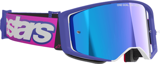 Alpinestars GOGGLES Supertech Vision Vista Goggle * Purple Fluo/Pink with Blue Mirror Lens - 5100226 - 3152 - Moto - House MX