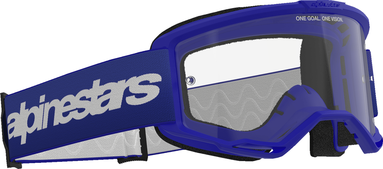 Alpinestars GOGGLES Vision 3 Blue Wordmark with Clear Lens - 5103325 - 7189 - Moto - House MX