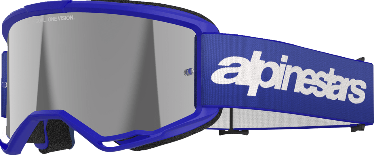 Alpinestars GOGGLES Vision 3 Goggle - Blue with Silver Mirror Lens - 5103225 - 7266 - Moto - House MX