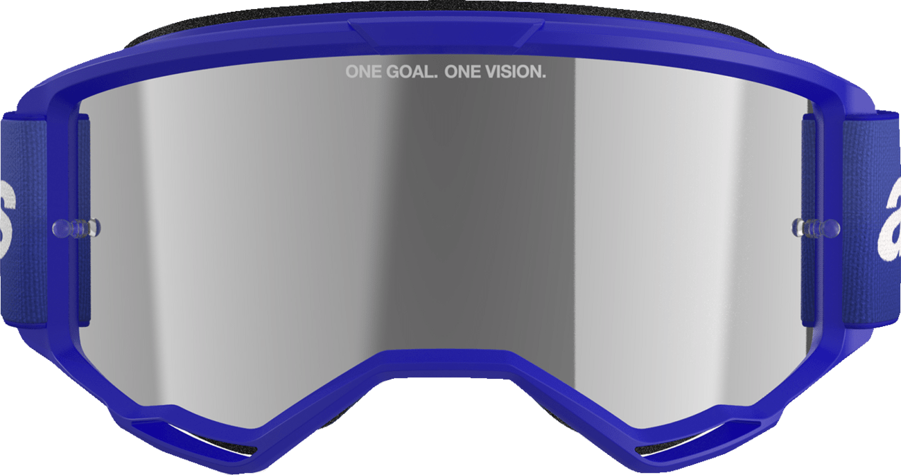 Alpinestars GOGGLES Vision 3 Goggle - Blue with Silver Mirror Lens - 5103225 - 7266 - Moto - House MX