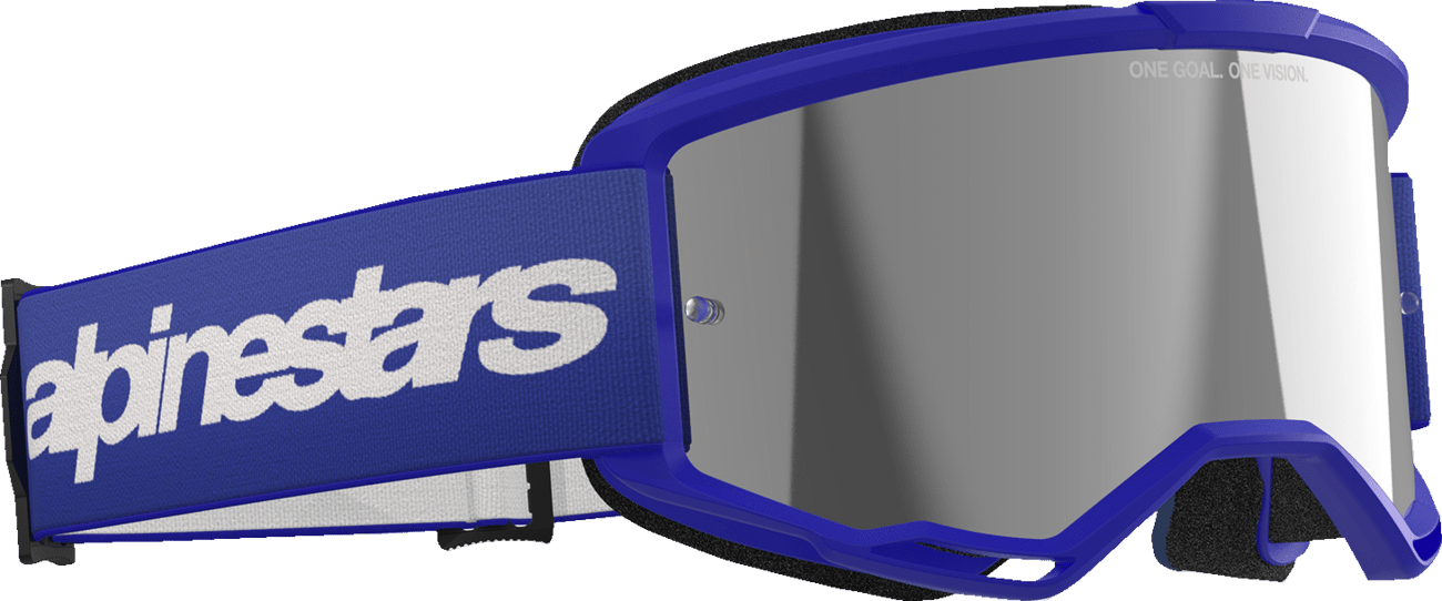 Alpinestars GOGGLES Vision 3 Goggle - Blue with Silver Mirror Lens - 5103225 - 7266 - Moto - House MX