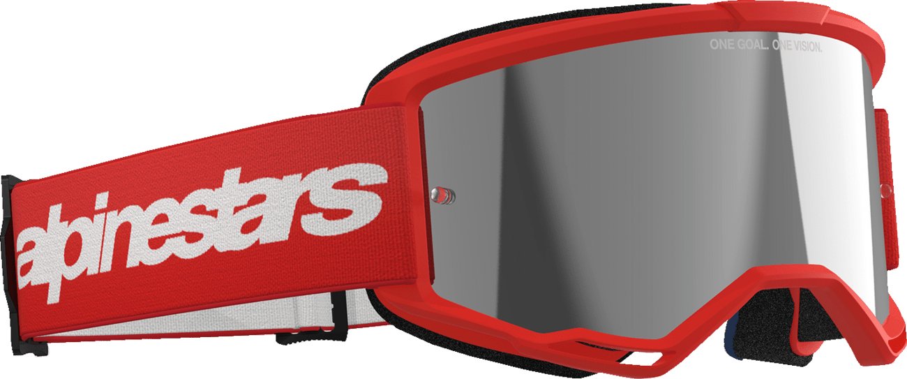 Alpinestars GOGGLES Vision 3 Goggle - Red with Silver Mirror Lens - 5103325 - 3094 - Moto - House MX