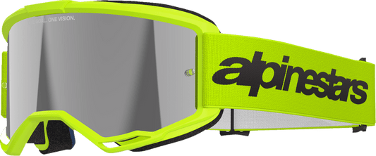 Alpinestars GOGGLES Vision 3 Goggle - Wordmark - Yellow Fluo with Silver Mirror Lens - 5103225 - 5299 - Moto - House MX