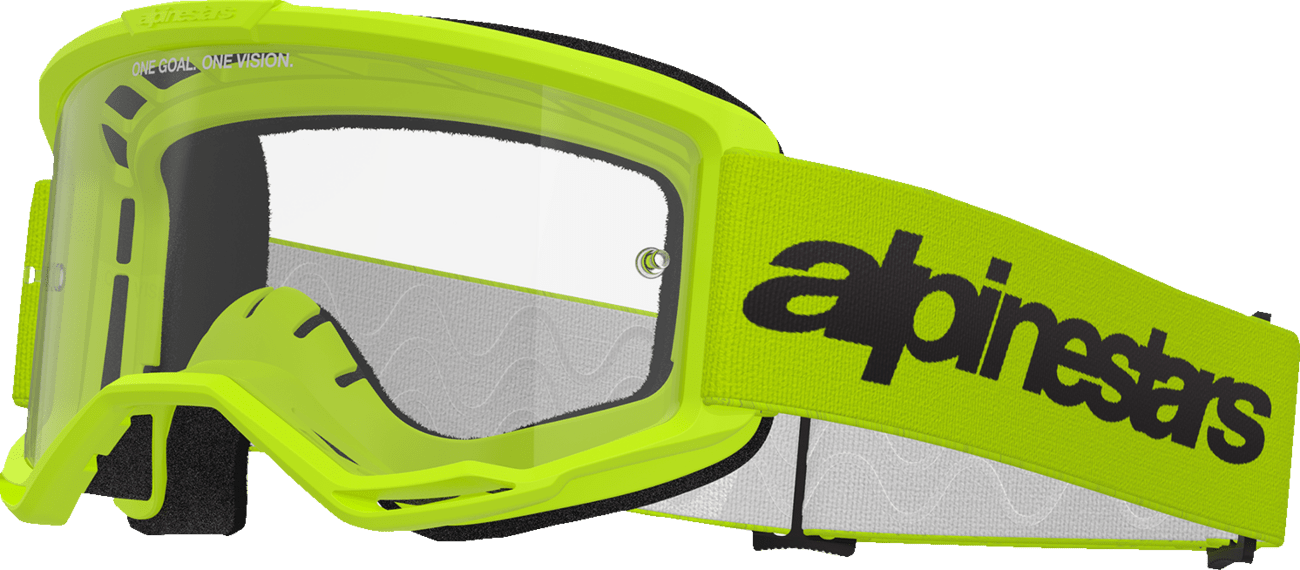 Alpinestars GOGGLES Vision 3 Goggle - Wordmark - Yellow with Clear Lens - 5103325 - 5038 - Moto - House MX