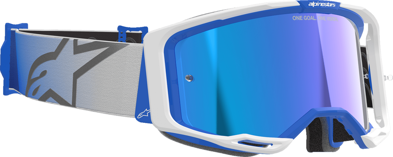 Alpinestars Goggles Vision 8 - Blue/White with Blue Mirror Lens - 5101625 - 7274 - Moto - House MX