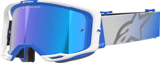Alpinestars Goggles Vision 8 - Blue/White with Blue Mirror Lens - 5101625 - 7274 - Moto - House MX