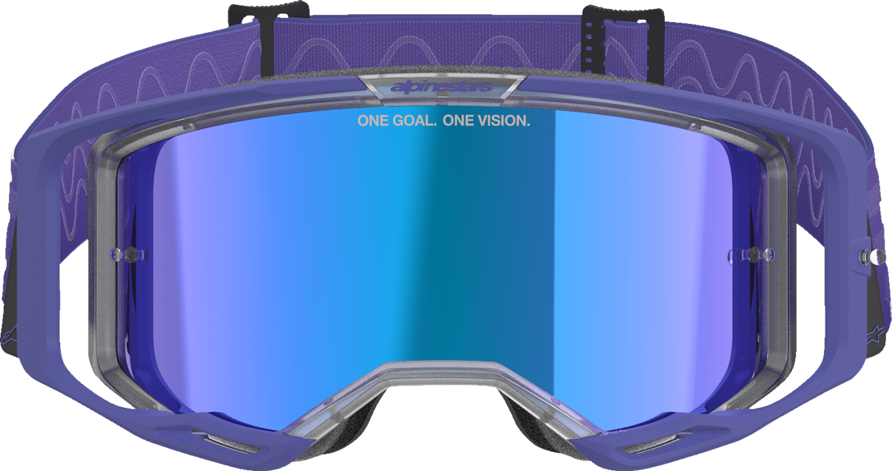 Alpinestars GOGGLES Vision 8 Goggle * Purple Frame with Blue Mirror Lens - 5101625 - 3116 - Moto - House MX