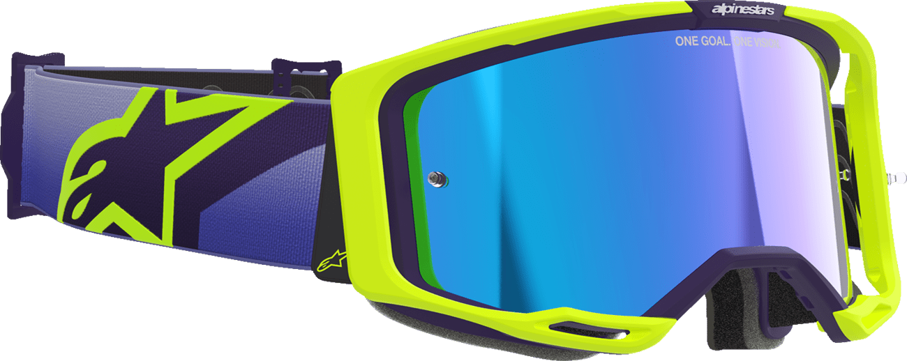 Alpinestars GOGGLES Vision 8 Goggle - Purple/Yellow Fluo with Blue Mirror Lens - 5101625 - 3161 - Moto - House MX