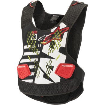 Alpinestars Sequence Chest Protector - Adult - Black/White/Red - Moto - House MX