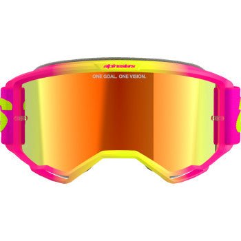 Alpinestars Vision 5 Wordmark Goggle - Pink/Yellow Fluo - Red Mirror Lens, 5102425 - 3085 - Moto - House MX