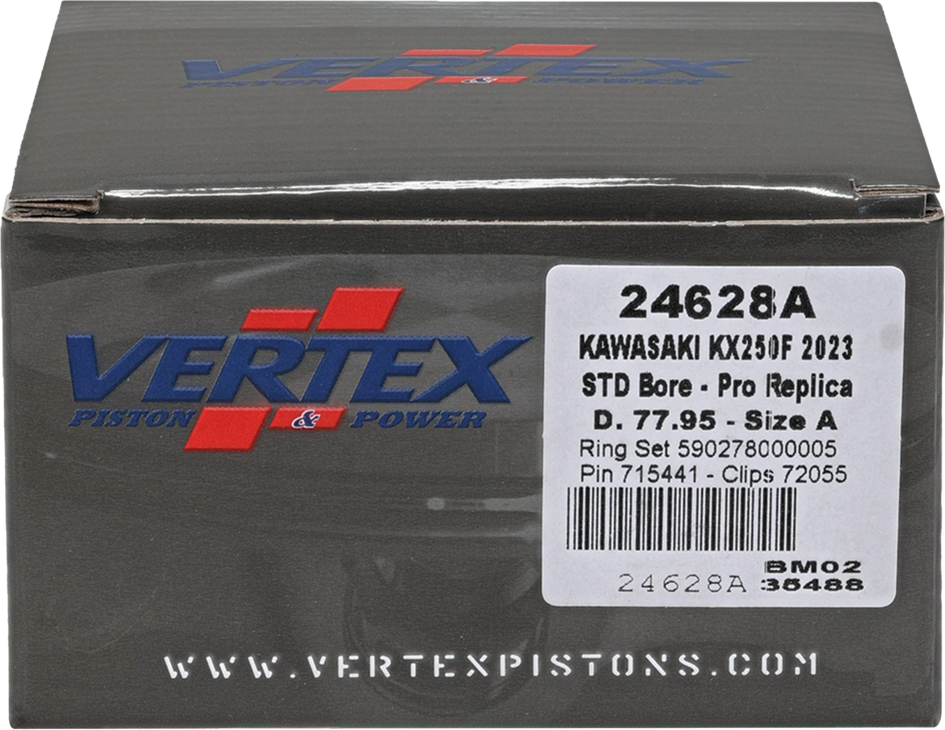 VERTEX VERTEX - Forged Replica Piston Kit - Part Number 24628A - Fits 2-Stroke and 4-Stroke Models 24628A