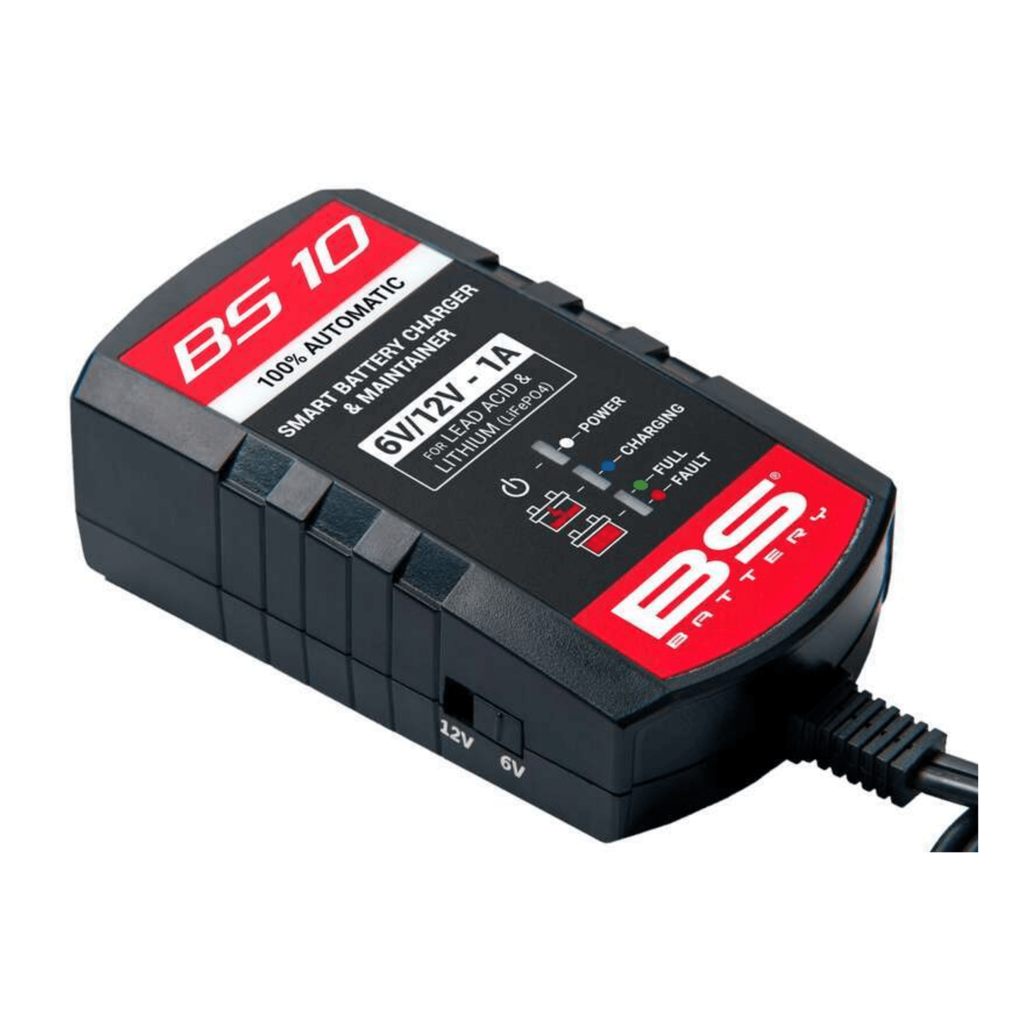 BS BATTERY BS10 Smart Battery Charger / Maintainer 12V lead - acid or 12.8V lithium battery - 700571 - Moto - House MX