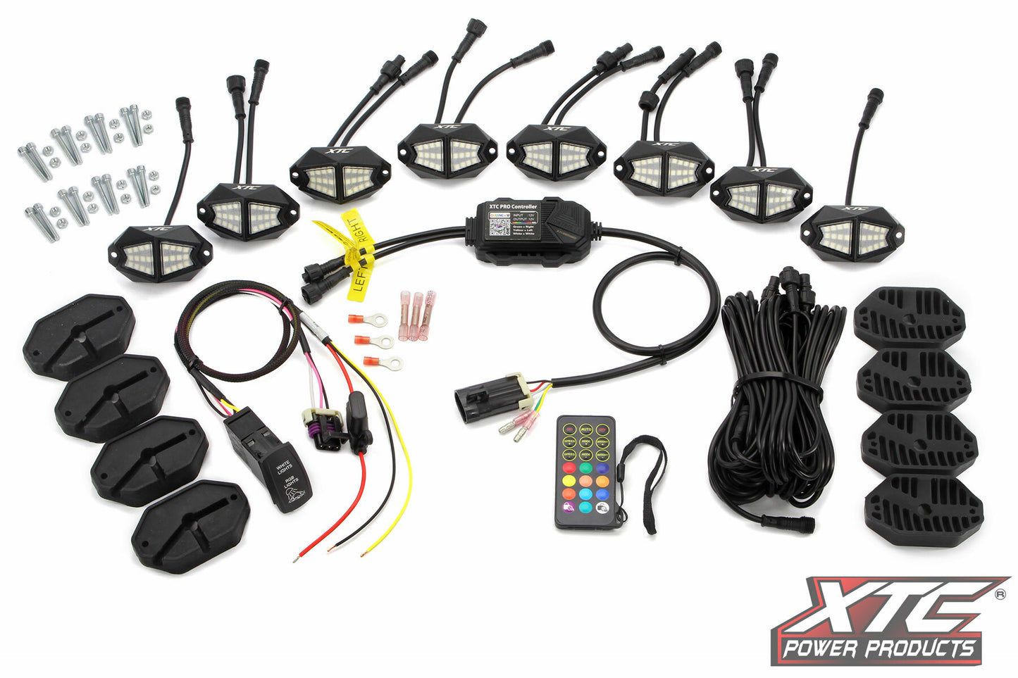 XTC Power Products XLITE-8PODS-RGBW 2020+ UTV Rock Light Kit RGB White