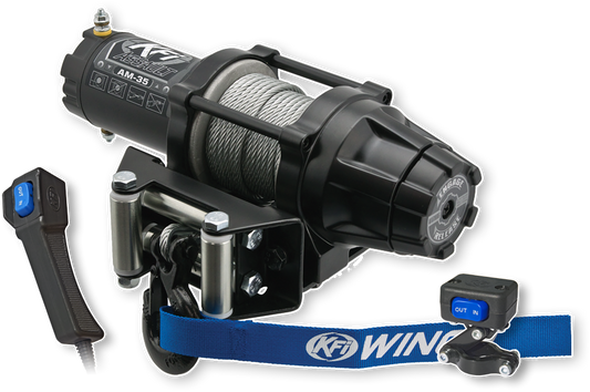 KFI KFI AM-35 3500lb Steel Cable Assault Series Winch for Off-Road Vehicles AM-35