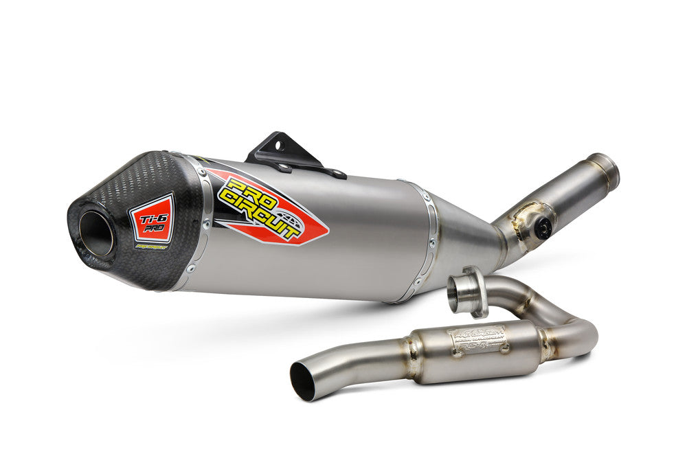 Pro Circuit Ti-6 Pro Titanium Exhaust System w/Carbon Fiber End-Cap - 0321945FP - 2019-2022 Kawasaki KX450F | Moto-House MX 