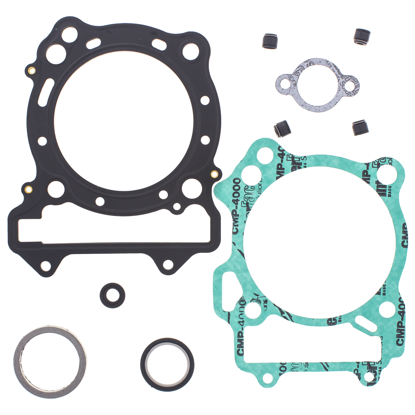 VERTEX 810585 Top End Gasket Kit showing a Premium Standard Bore Cylinder Rebuild Set with Multi Layer Coated Stainless Steel Head Gasket and Intake Exhaust Seals for Suzuki DRZ400 and LTZ400 - Moto House MX