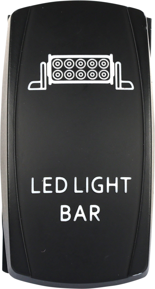 Open Trail SM106-014 standard light bar rocker switch with LED indicator for off-road vehicle dashboards.