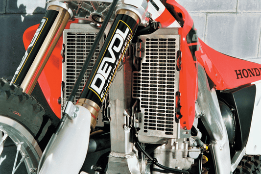 DEVOL Brushed Aluminum Radiator Guard for Honda 0101 - 1102 - Moto - House MX