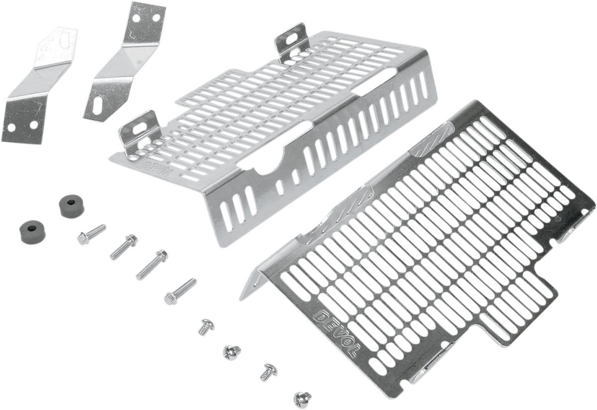 DEVOL Brushed Aluminum Radiator Guard for Honda 0101 - 1103 - Moto - House MX
