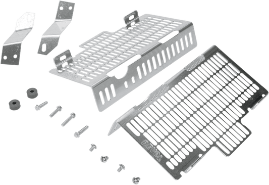 DEVOL Brushed Aluminum Radiator Guard for Honda 0101 - 1103 - Moto - House MX