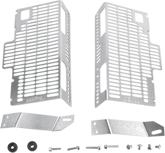 DEVOL Brushed Aluminum Radiator Guard for Honda 0101 - 1202 - Moto - House MX