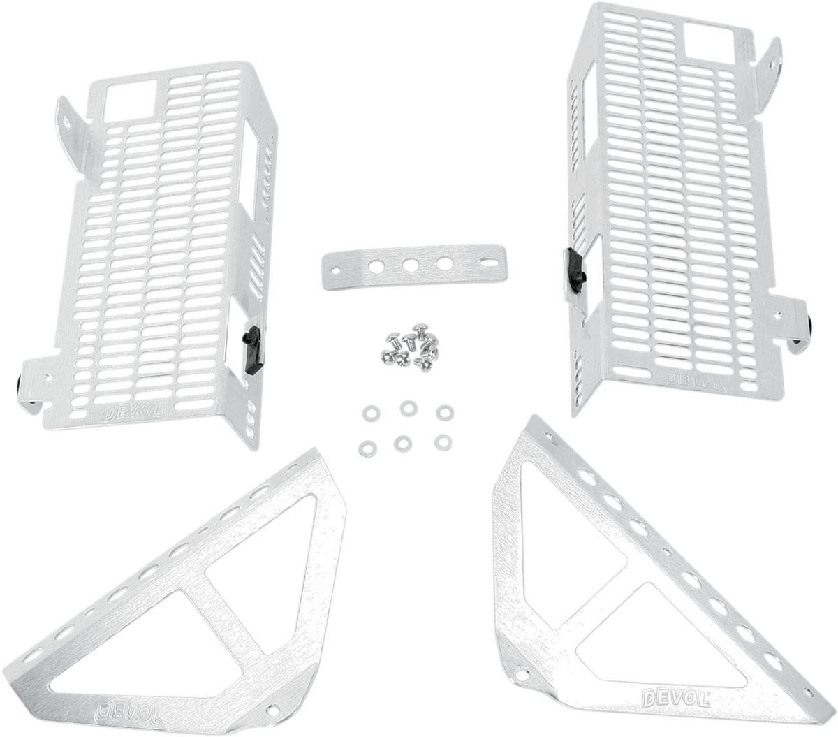 DEVOL Brushed Aluminum Radiator Guard for Honda 0101 - 1207 - Moto - House MX