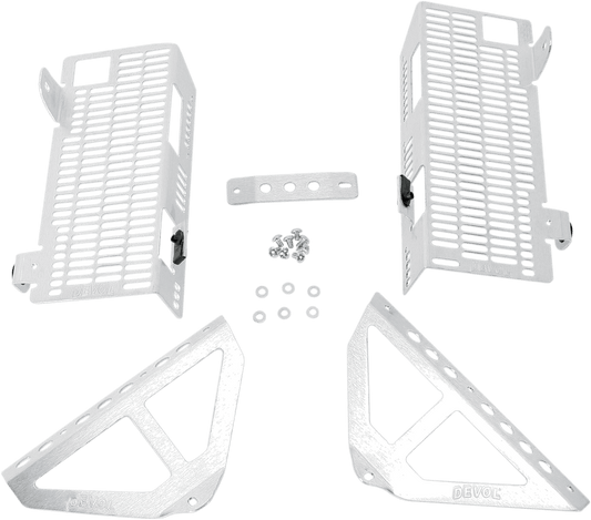 DEVOL Brushed Aluminum Radiator Guard for Honda 0101 - 1207 - Moto - House MX
