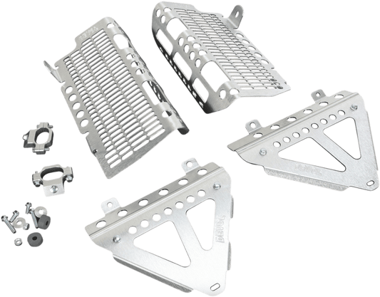 DEVOL Brushed Aluminum Radiator Guard for Honda 0101 - 1210 - Moto - House MX