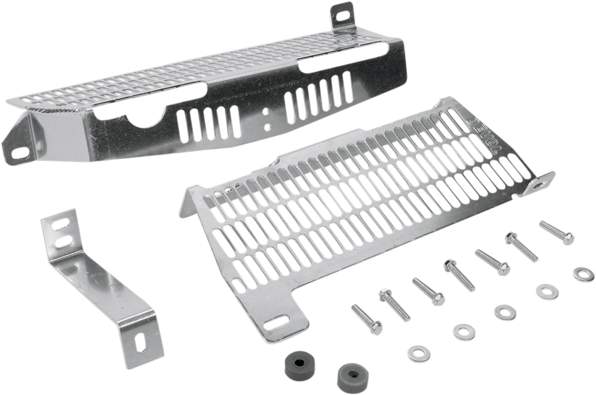 DEVOL Brushed Aluminum Radiator Guard for Kawasaki 0101 - 2101 - Moto - House MX