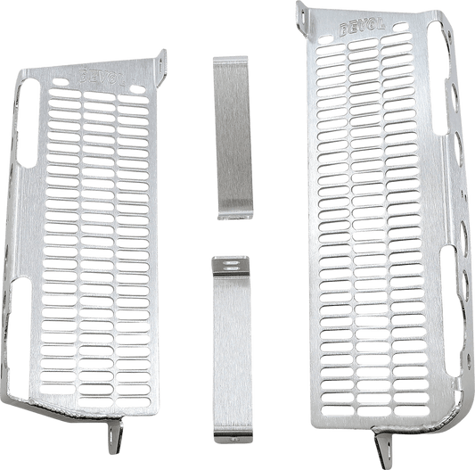 DEVOL Brushed Aluminum Radiator Guard for Kawasaki 0101 - 2406 - Moto - House MX