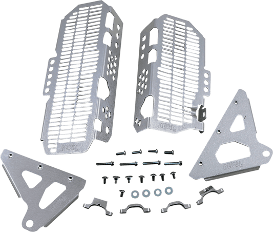 DEVOL Radiator Guards for Kawasaki 0101 - 2512 * Brushed Aluminum - Moto - House MX