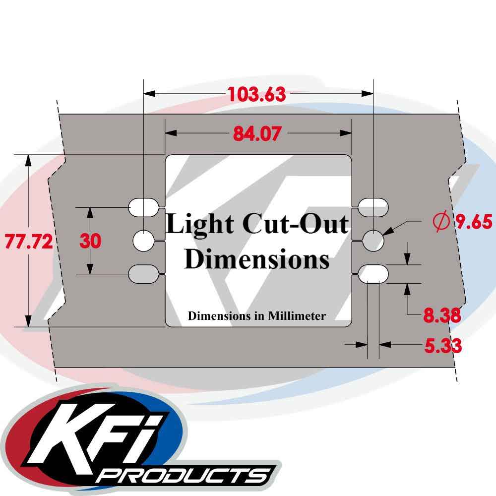 KFI 102135 Rear Formed Bumper 2021-2026 Honda Pioneer 520 light Cut Outs