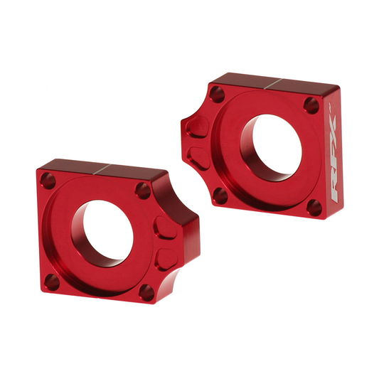 RFX FXAB 10300 99RD 2010-2025 Honda CRF150R Rear Axle Blocks Red