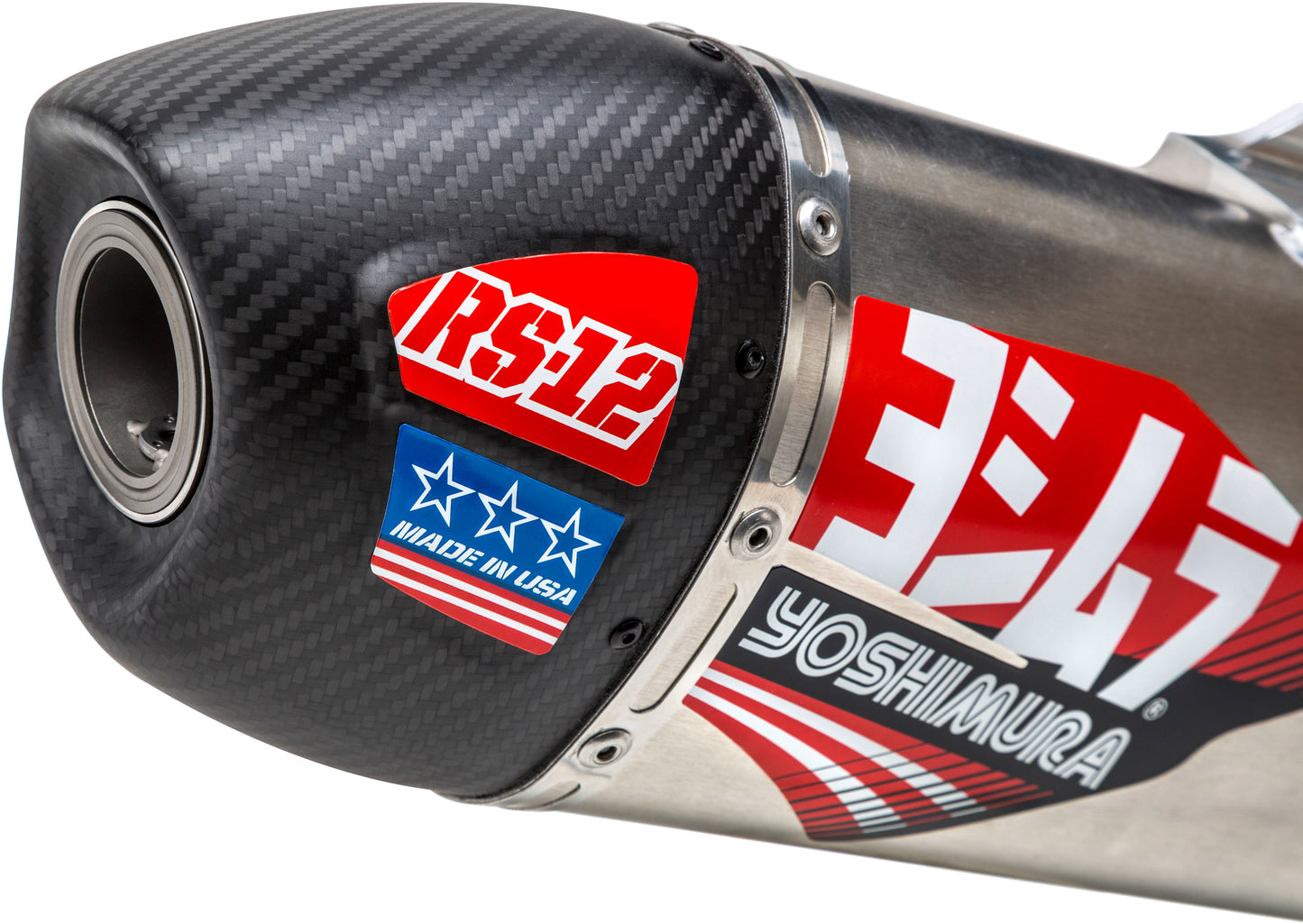 Yoshimura 219220S320 RS-12 Stainless Full Exhaust with Carbon End Cap for 2018-2026 Suzuki RM-Z450 - Moto-House MX
