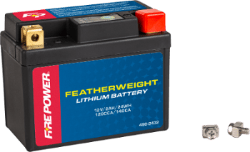 Fire Power Featherweight Lithium Battery - LFP03L - B - 2019 - 2023 Kawasaki KX250F, KX250X KX450, and KX450X - Moto - House MX