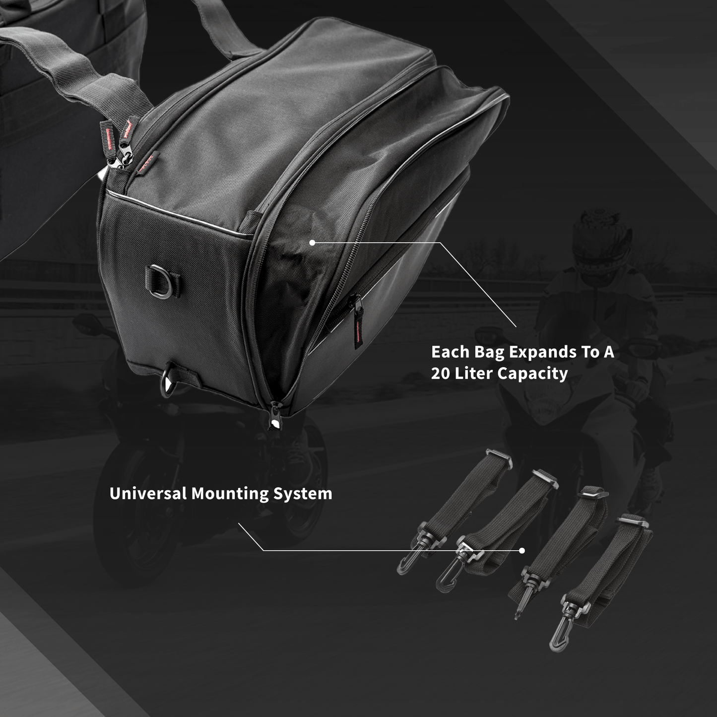 Fly Racing 6245 479 - 10400 Saddle Bags with 20L Capacity and Modular Storage - Moto - House MX