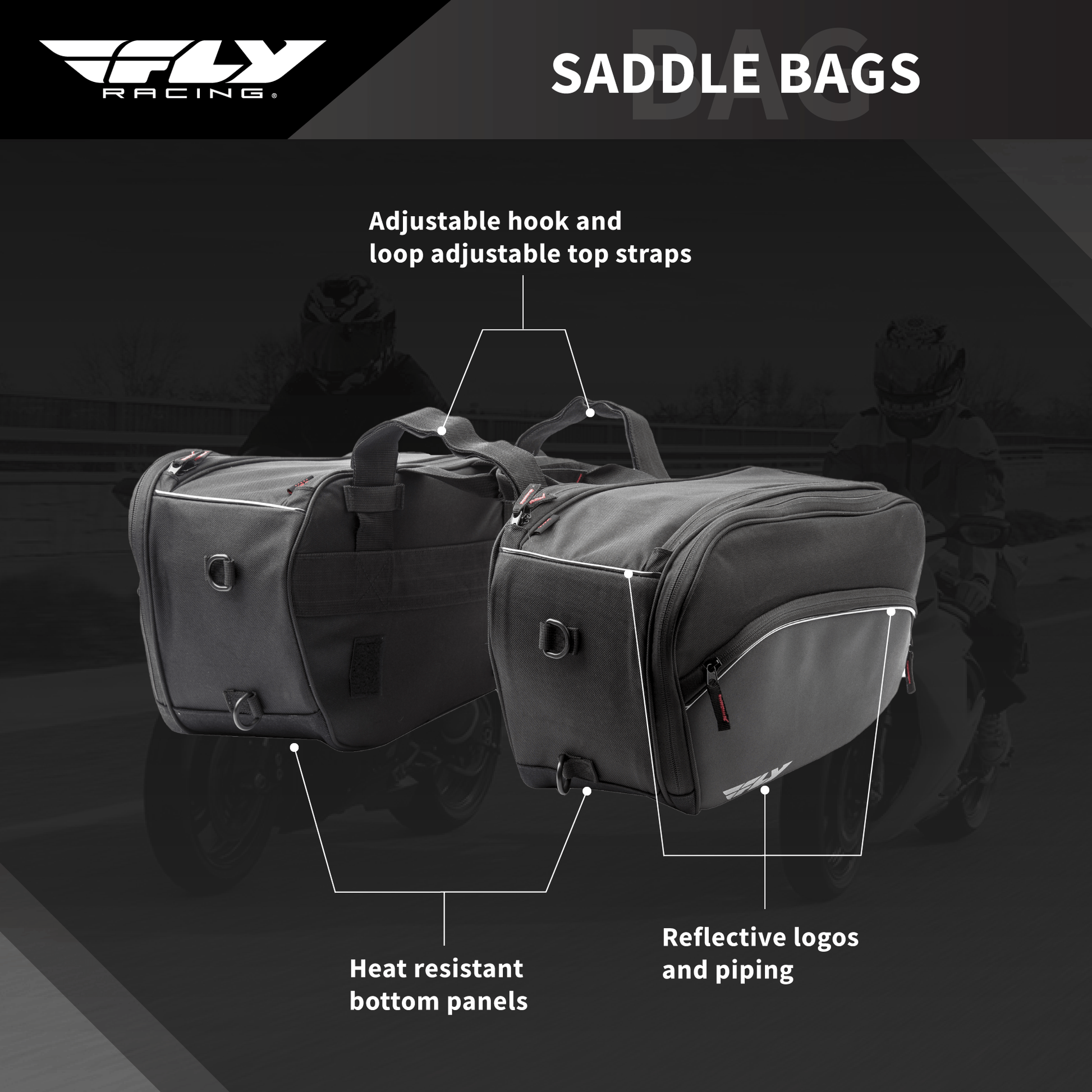 Fly Racing 6245 479 - 10400 Saddle Bags with 20L Capacity and Modular Storage - Moto - House MX